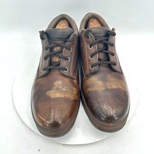 Timberland Men Size 12M 61081 Drak Brown Washed Leather Low Top Derby Shoes